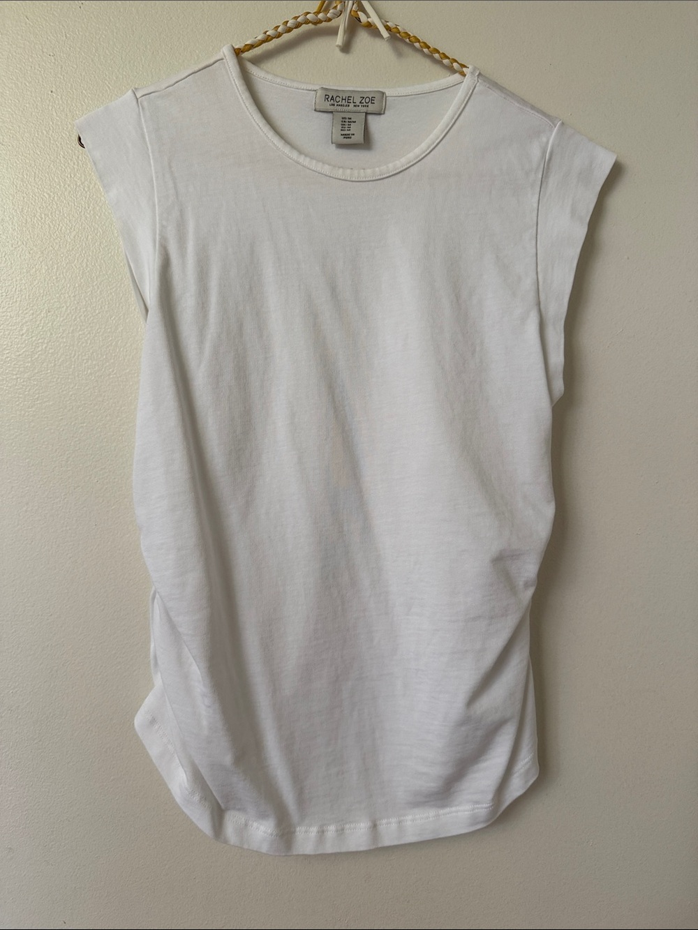 Rachel Zoe Classic White Cap-Sleeve Tank